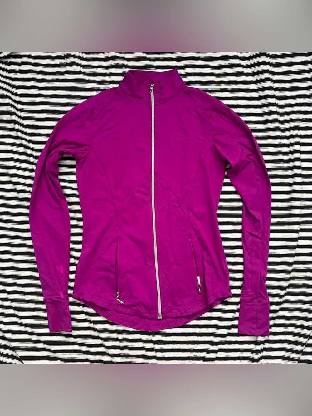 Magenta Full-Zip Athletic Jacket